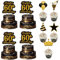Qpout 24 PCS Happy 60th Birthday Cake Decorations, 4 PCS Happy 60th Birthday Cake Toppers + 20 PCS 60th Birthday Cupcake Toppers, 60th Birthday Cake Topper for Him Her, Black and Gold