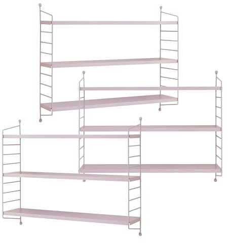 [en.casa] Modulares Wandregal Strängnäs 3er Set Metallregal Lila Hängeregal mit 3 Regalböden Badregal Küchenwandregal Wandablage Wohnzimmer