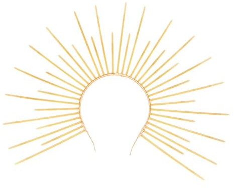 harayaa Halloween-Haarreif mit Heiligenschein und Sonne, Haarreif, Dekoration für Neuartiges Haarband, Haarband für Kostümspiele, Spiele, Geburtstage, Gold