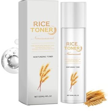 Tóner Rice Pure Essential, 120 ml de tóner hidratante de leche natural Rice Face Toner Glow Tóner facial refinador de poros para piel seca, repara la barrera de la piel