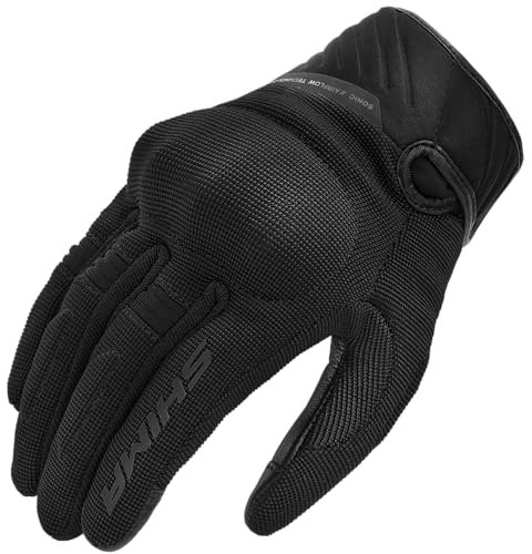 SHIMA SONIC Guanti Moto Estivi Donna Tessile Pelle Corto Ventilato Omologati Guanto per Motocicletta Ventilata Touchscreen Motocross Protettore Rinforzato Abbigliamento Città (Donne, Nero, M)