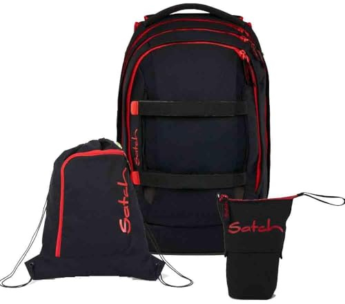 Satch Pack Pencil Slider Light Edition Schulrucksack Set 3tlg. inkl. Sportbeutel (Fire Phantom)
