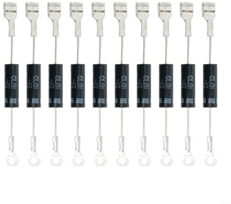 CL01-12 Lot de 10 diodes unidirectionnelles haute tension pour four à micro-ondes 12 KV 350 mA avec borne de 6,3 mm pour appareils électroménagers, économe en énergie et protection contre les