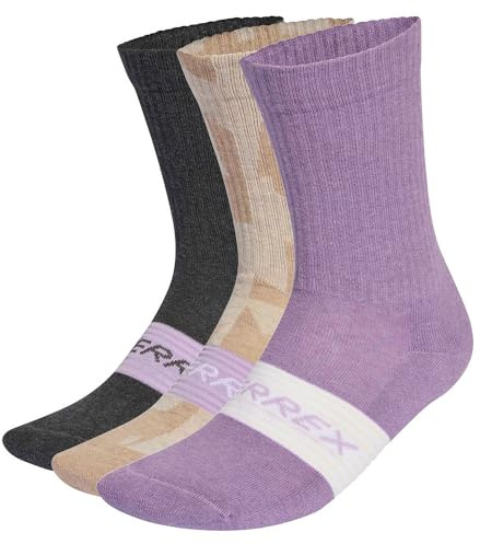 adidas Unisex TERREX MULTI 3 PACK SOCK, wonder taupe/grey six/powder plum, 4.5-6