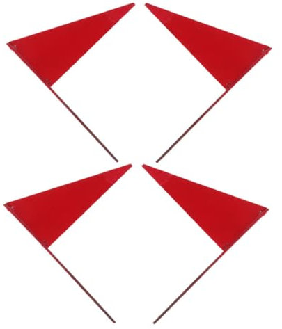 POPETPOP 4 Stück Gartenmarkierungsfähnchen Edelstahl Eisen Rasenmarkierungsfähnchen Leuchtende Farben Bodenverankerte Gartenfahnen Zur Bewässerung Kennzeichnung