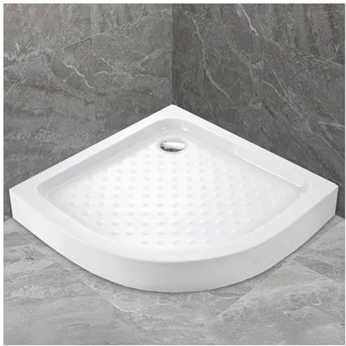 Anti-Slip Shower Pan Kit - Acrylic Shower Receptor Tray with Slip Resistant Textured Surface, Indoor Home Shower Base with Drain