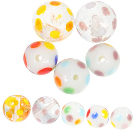 jojofuny 1 Jeu Bracelets Perles De Verre Colorées Kit De Perles Rondes Pour Diy Artisanat Pour Décoration 10 Pièces