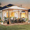 RELAX4LIFE Tonnelle de Jardin Exterieur 3x3,6, Tonnelle 3x3,6 avec Moustiquaire, Barnum Tente de Reception, Cadre Métallique, Sacs de Sable, Piquets de Sol, Montage sans Outil, pour Terrasse (Kaki)