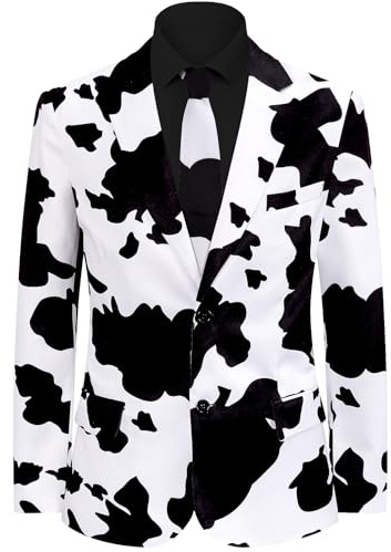 Fashonal 2-teiliger Herren-Blazer mit Krawatte, Kuh, XL