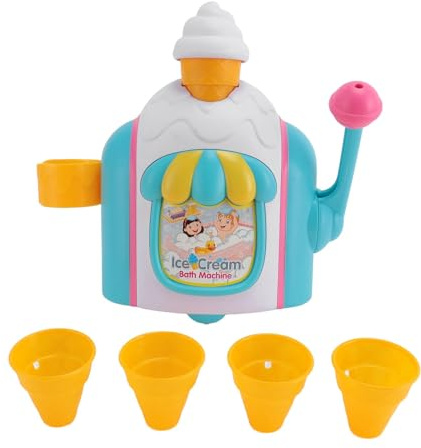 LIYJTK Bath Ice Cream Toy Creative Bubble Maker pour les enfants, installation sûre sur baignoire et lavabo