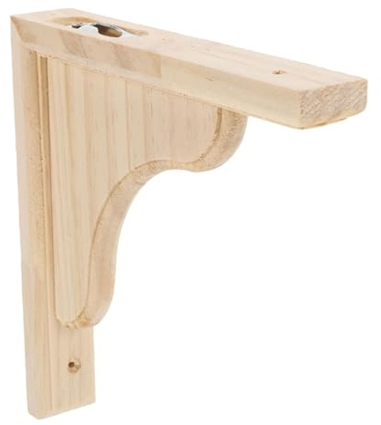 ARTSEWPLY Unfinished Wood Corbels Wooden Bracket for Book Shelves Decorative Wall Corbels Triangle Shelf Support for Doorway Kitchen Cabinet and Countertop Paintable with Screws 5.91 X 5.91 X 1.18 in