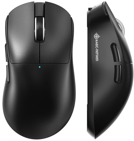 MAGIC-REFINER X2 Kabellose Gaming-Maus, 24000 DPI, PAW3311, Ergonomisch für Rechtshänder, BK52820 MCU, 69g Superlight, 500-mAh-Akku, Bluetooth/2.4G/Kabelgebundene, PC/Mac, Schwarz