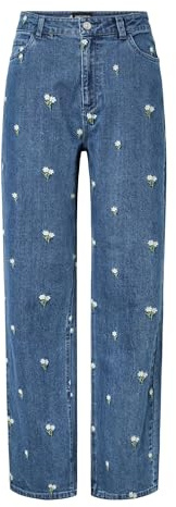 PIECES Female Straight Fit Jeans PCFLORA HW