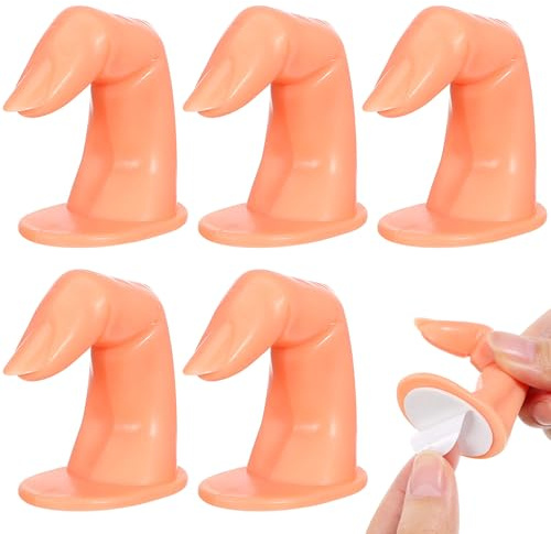 KAJNBN 5pcs Nail Art Practice Fingers for Manicure Training Portable and Bendable Artificial Fingers Made of Pp Material for Nail Art Beginners and Salon Artists