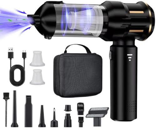 DiliDala Handstaubsauger Akku, 26000Pa Mini Kabelloser Autostaubsauger Akku | 4-in-1 Mini Staubsauger,Waschbarer HEPA-Filter, mit Bürstenloser Motor per Auto, Haus, Tierhaare, Sofa Reinigung