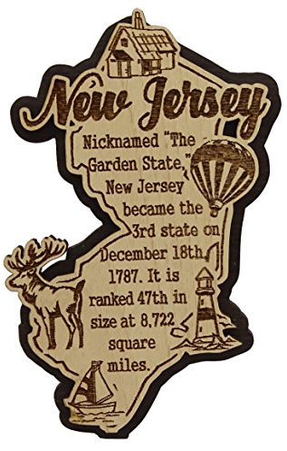 USA New Jersey State Map Wooden Magnet Souvenir Fridge Magnet Gift