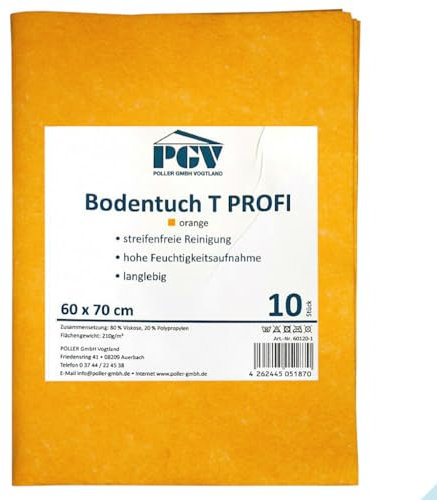 PGV Vliesbodentuch 50 x 70 cm ORANGE (10 Stück)