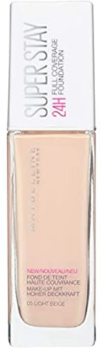 Maybelline New York Make Up, Super Stay 24h Make-Up, Flüssige, langanhaltende Foundation, Nr. 05 Light Beige, 30 ml