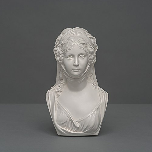 Königin Luise Skulptur aus hochwertigem Zellan, echte Handarbeit Made in Germany, Büste in weiß, 18cm