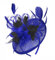 Caprilite Royal Blue and Black Sinamay Disc Saucer Fascinator Hat for Women Weddings Headband