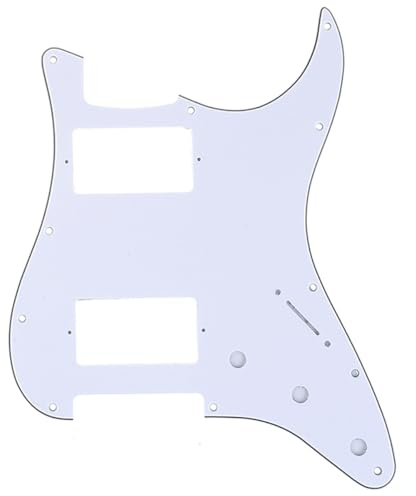 Musiclily Pro 11 Hole HH Guitar ST Pickguard Humbuckers 3Ply White | for American/Mexican Fender Standard Strat Modern Style Guitar