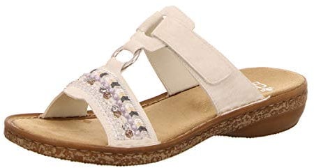 Rieker Ladies Mule Sandals 628M6-80 - White Synthetic - UK Size 6.5 - EU Size 40 - US Size 8.5