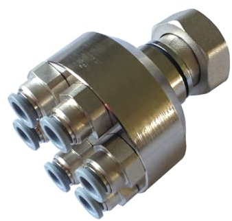 HoWaTech Metall Verteiler mit Verschraubung 3/4' | Anschlüsse für alle 8mm Warmwasser Fußbodenheizungen, Anschluß:6-fach