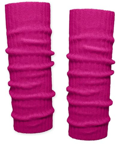 Soul-Cats Grobstrick Bein Stulpen unifarben Beinwärmer Leg Warmers Beinlinge für Herbst Winter Sport, Farbe: pink