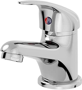 Architeckt® Essentials Bathroom Basin Sink Mixer Tap Modern Mono Round Single Lever Handle Faucet for Sinks, Polished Chrome