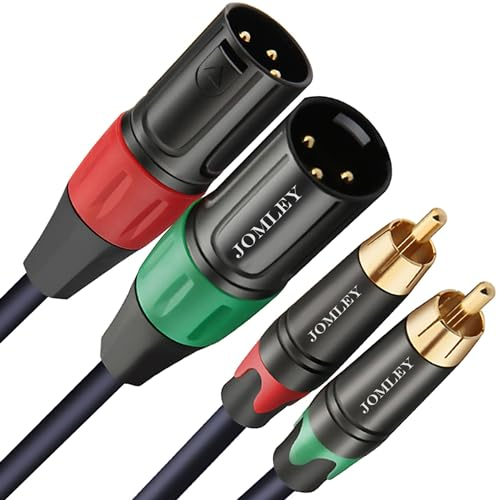 JOMLEY RCA to XLR Cable, Dual RCA Male to Dual XLR Male HiFi Stereo Audio Connection Interconnect Cord Wire Path Lead - 1 m