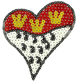 Bügelbild-Pailletten Köln Herz-Wappen, zur Veredelung, DIY | Herz und Wappen verbinden zwei Köln-Symbole in einer funkelnden Pailletten-Applikation für geeignete Textilien.