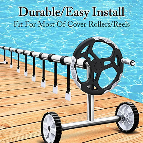 luckything Bâche pour Piscine Hors-Sol, 8 Kit Fixation Bobine Couverture Solaire Piscine, Moulinet Bâche À Bulles Télescopique Piscine