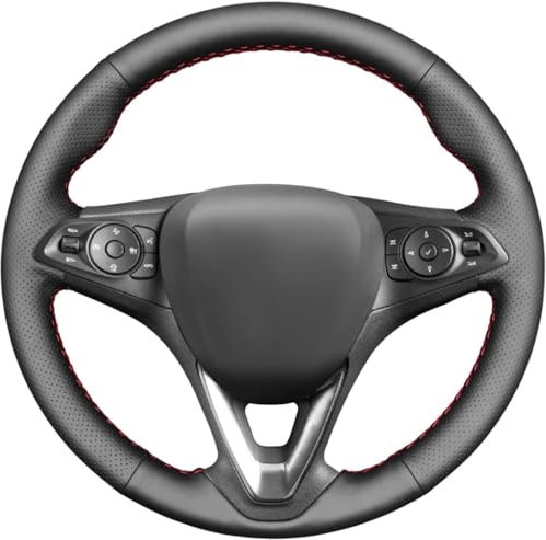 MEWANT Lenkradhülle für Opel Astra (K) / Corsa (E) / Crossland X/Grandland X/Insignia (CT) B/Karl/Zafira (C) aus Kunstleder Mikrofaser Leder Lenkradbezug per Hand Nähen