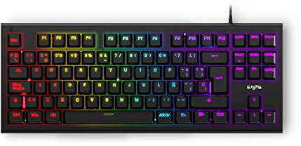 Energy Sistem Gaming Tastatur ESG K6 Mechanik (USB-Tastatur, LED Regenbogen Effekt Lichter, TKL Mechanical Keyboard)