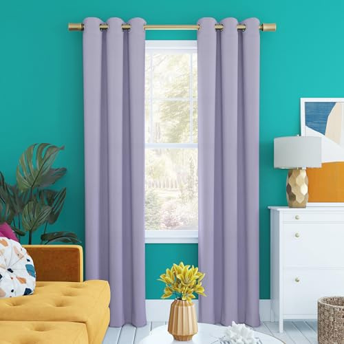 SUN ZERO Halton Bright Vibes Vorhang mit Ösen, 101,6 x 243,8 cm, Lavendel