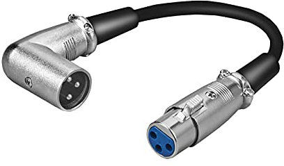 NA XLR Male to Female 90 Degree Right Angle Extension Cable Microphone Audio Extension Cable Interconnect Connector Plug for Studio Recording