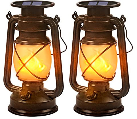 Martiount Solar Laternen für Außen - 2 Stück Solar Gartenleuchte Wasserdicht Dekorativ Solarlampen für Draußen Vintage Hängend Solarleuchte für Garten Terrasse Hof