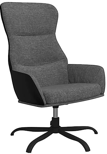 vidaXL Relaxsessel, Drehbar Sessel mit Armlehne, Fernsehsessel Polsterstuhl mit Metallgestell, Polstersessel Lesesessel Wohnzimmer, Hellgrau Stoff