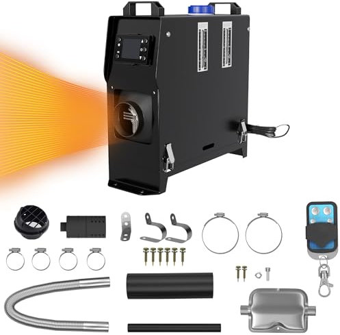 Aufun 8KW Standheizung Diesel, 12V Luft Dieselheizung Auto Heizung Lufterhitzer Dieselheizung mit Fernbedienung, LCD-Schalter für Auto RV Boote LKW Wohnmobil Bus (Schwarz)