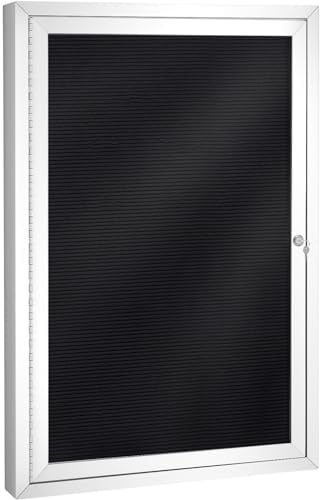 SWANCROWN Abschließbare Brief-Pinnwand für den Außenbereich, bruchsichere Vitrinen, Wandhalterung, Nachrichtenbrett mit Schwingtür, 91,4 x 61 cm
