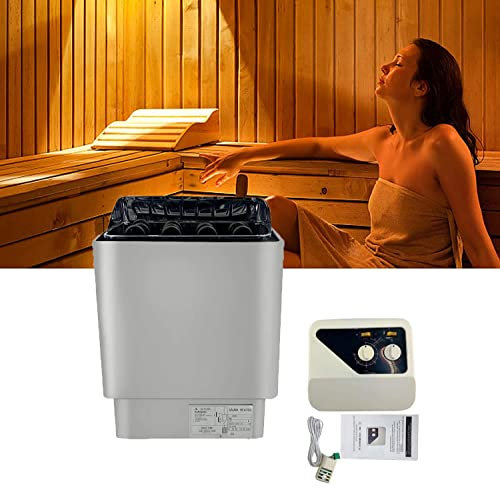 Forno di sauna elettrica da 3-9kW con termostato esterno Controllo sauna a secco, Stufa Eletrica per sauna, stufa sauna ad Acciaio inox per 2-13m³sauna camera per il bagno dell'hotel domestico,3kW
