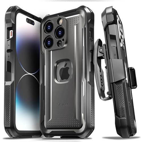 Vena vArmor Rugged Case Compatible with Apple iPhone 14 Pro (6.1-inch), (MagSafe Compatible, Military Grade Drop Protection) Heavy Duty Holster Belt Clip Cover with Kickstand