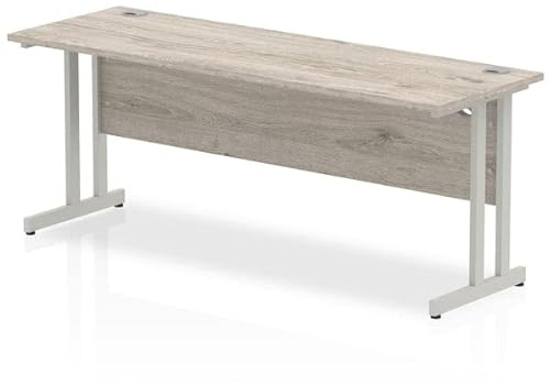 Dynamic Office Solutions Impulse 1800mm Slimline Desk Cantilever Leg Grey Oak Silver