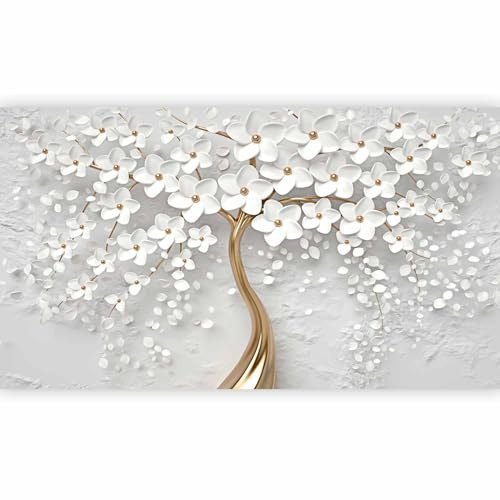 murando - Fototapete Vlies Blumen Magnolien, 500x280 cm, Schlafzimmer | Full HD Druck, 3D-Effekt, lichtbeständige Farben, ideal fürs Wohn- oder Schlafzimmer, schnelle Montage, lichtbeständig, edel