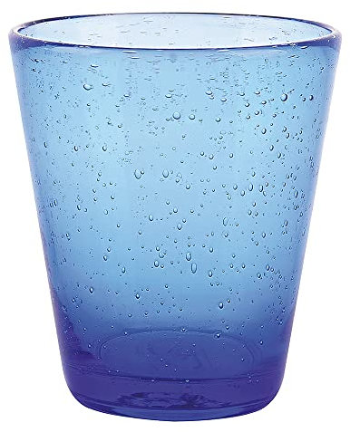 Villa d'Este Home Tivoli Set 6 Bicchiere acqua blu notte 330 ml, in pasta di vetro soffiato, Cancun Satin