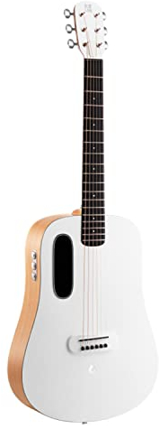 BLUE LAVA Original Elektro-Akustik Gitarren mit Airflow-Tasche 36 Zoll Frostweiß