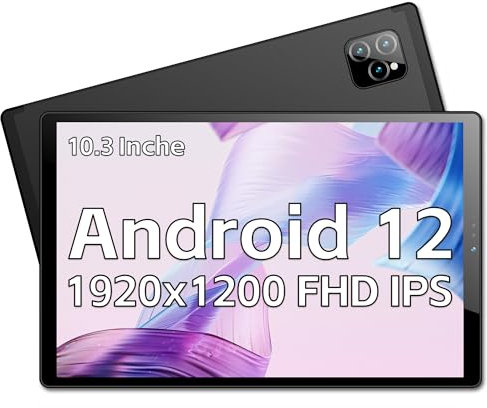 kinstone 10.3 Zoll Android 12 Tablet,4G LTE Tablet,7500mAh,1.8GHz Octa-core Gaming Tablet,6GB RAM+128GB ROM,1920x1200 FHD IPS,5MP+13MP Dual Kamera,2.4G+5G WiFi,Bluetooth 5.0 GPS