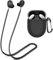Miimall Compatible with Google Pixel Buds Pro Case & Anti-Lost Strap, Silicone Shockproof Front LED Visible Case with Carabiner, Soft Silicone Sports Earbuds Lanyard Straps for Pixel Buds Pro - Black