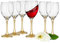 Glasmark KROSNO 1992 Juego De 6 Copas De Vino De 0,3 L Vino Tinto Y Blanco Aptas Para Lavavajillas Transparente Oro 6 x 300ml