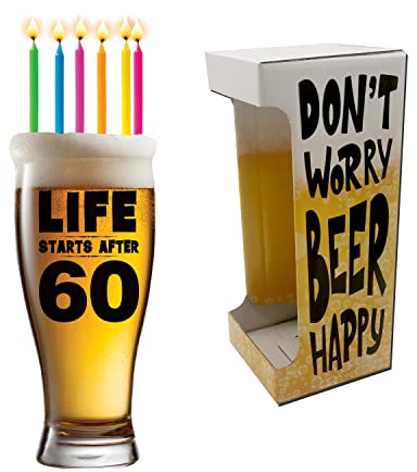 Boccale Pinta per Festa di compleanno LIFE STARTS AFTER 60